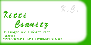 kitti csanitz business card